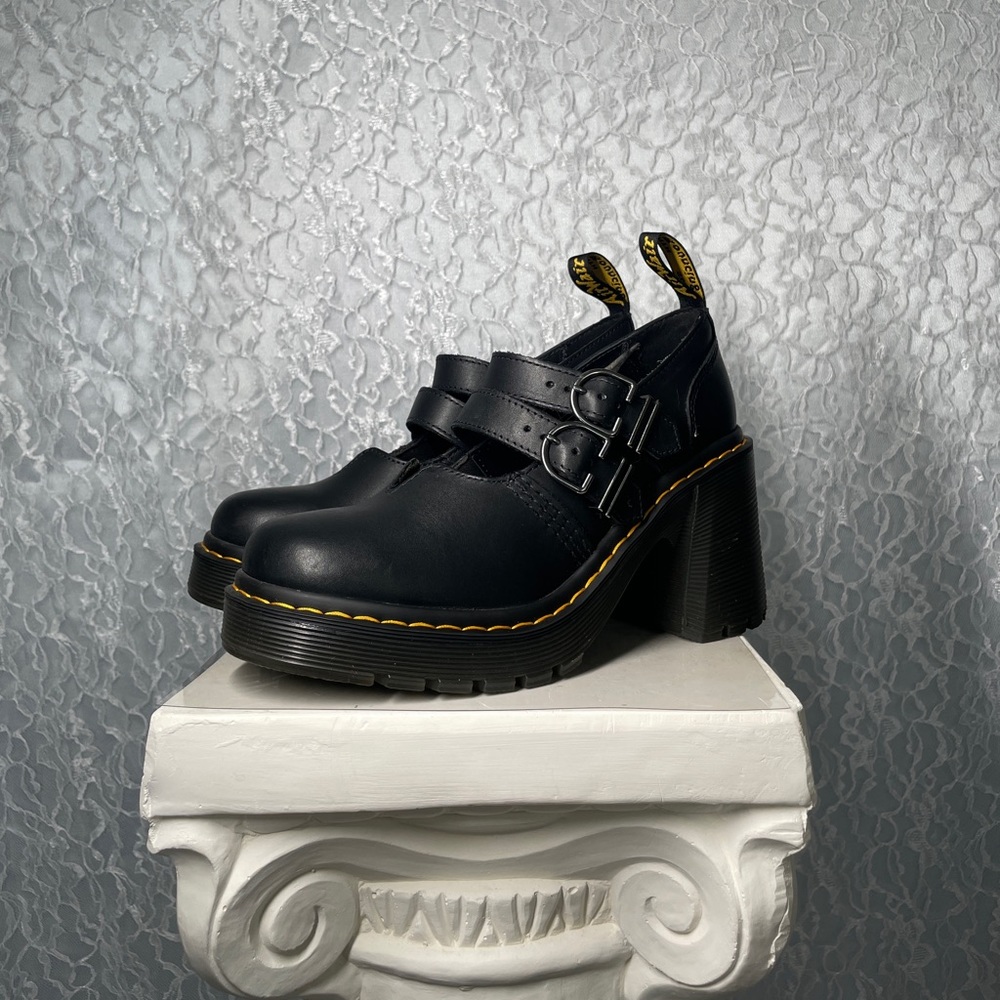 Dr Martens Eviee Sendal Leather Heeled Platform Shoes